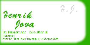 henrik jova business card